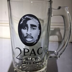 Glass Mug With Image Of Rapper Tupac Shakur